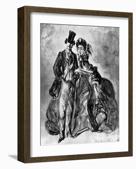 Man and Woman, 19th Century-Constantin Guys-Framed Giclee Print