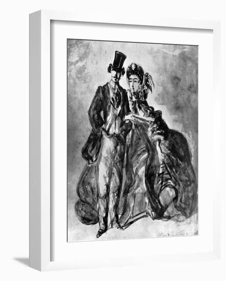 Man and Woman, 19th Century-Constantin Guys-Framed Giclee Print