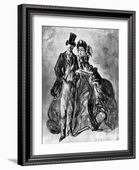 Man and Woman, 19th Century-Constantin Guys-Framed Giclee Print