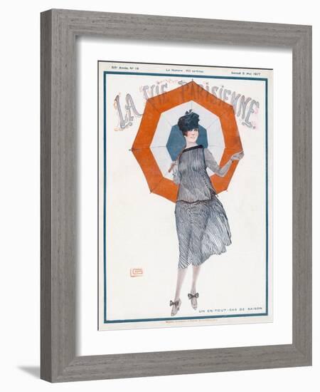 Man and Woman Kiss Passionately-Georges Leonnec-Framed Art Print