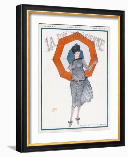 Man and Woman Kiss Passionately-Georges Leonnec-Framed Art Print