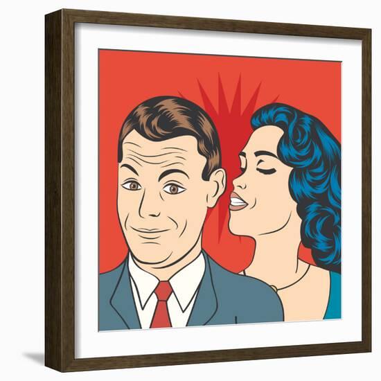 Man and Woman Love Couple in Pop Art Comic Style-Eva Andreea-Framed Art Print