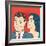 Man and Woman Love Couple in Pop Art Comic Style-Eva Andreea-Framed Art Print