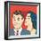 Man and Woman Love Couple in Pop Art Comic Style-Eva Andreea-Framed Art Print