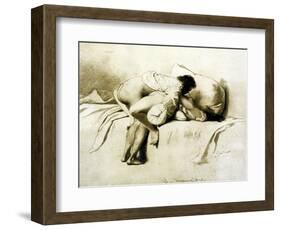 Man and Woman Making Love, Plate 2 of Liebe-Mihaly von Zichy-Framed Giclee Print