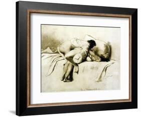 Man and Woman Making Love, Plate 2 of Liebe-Mihaly von Zichy-Framed Giclee Print