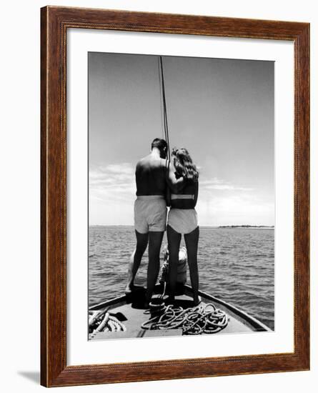 Man and Women on Vacation in Cozumel-Frank Scherschel-Framed Photographic Print