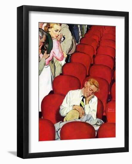 "Man Asleep in Theater," July 27, 1940-Emery Clarke-Framed Giclee Print