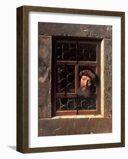 Man at a Window, 1653-Samuel van Hoogstraten-Framed Giclee Print