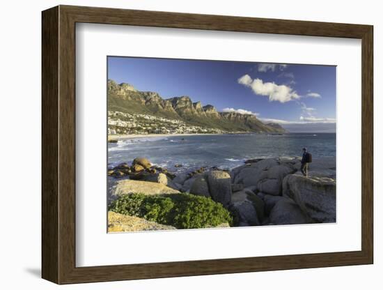 Man at Camps Bay, Cape Town, Western Cape, South Africa, Africa-Ian Trower-Framed Photographic Print