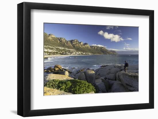 Man at Camps Bay, Cape Town, Western Cape, South Africa, Africa-Ian Trower-Framed Photographic Print