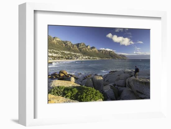 Man at Camps Bay, Cape Town, Western Cape, South Africa, Africa-Ian Trower-Framed Photographic Print