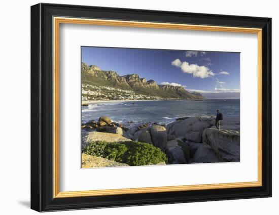 Man at Camps Bay, Cape Town, Western Cape, South Africa, Africa-Ian Trower-Framed Photographic Print