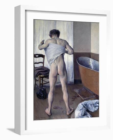 Man at His Bath-Gustave Caillebotte-Framed Giclee Print