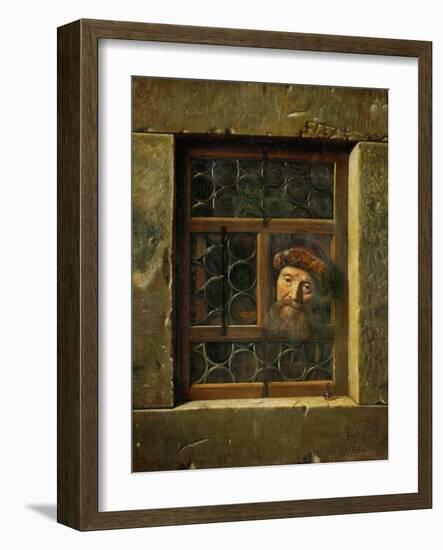 Man at the window-Samuel van Hoogstraten-Framed Giclee Print