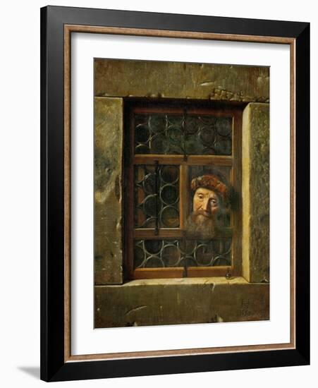 Man at the window-Samuel van Hoogstraten-Framed Giclee Print