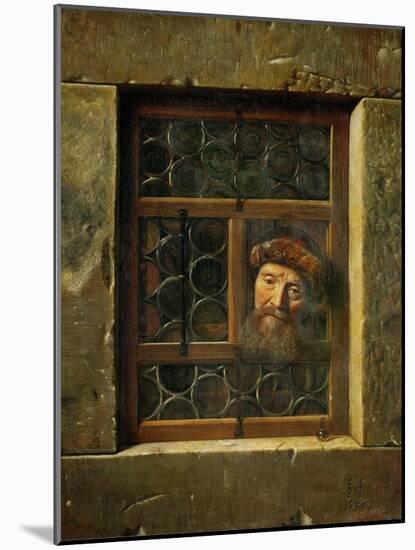 Man at the window-Samuel van Hoogstraten-Mounted Giclee Print