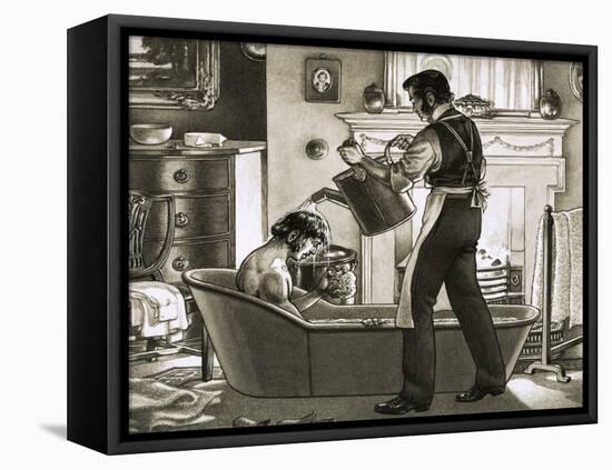 Man Being Bathed by His Valet-Pat Nicolle-Framed Premier Image Canvas