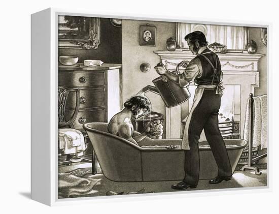 Man Being Bathed by His Valet-Pat Nicolle-Framed Premier Image Canvas