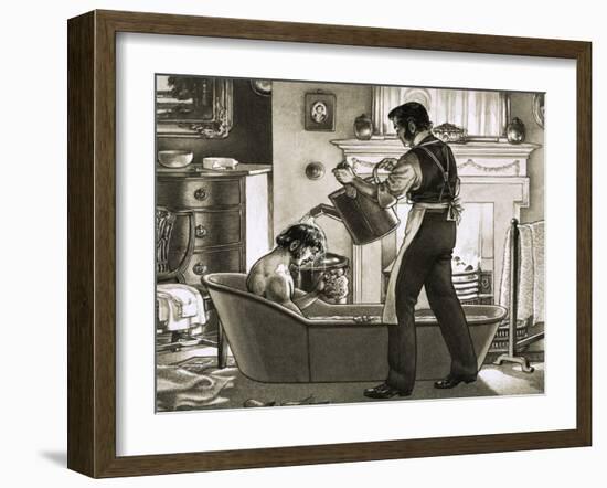 Man Being Bathed by His Valet-Pat Nicolle-Framed Giclee Print