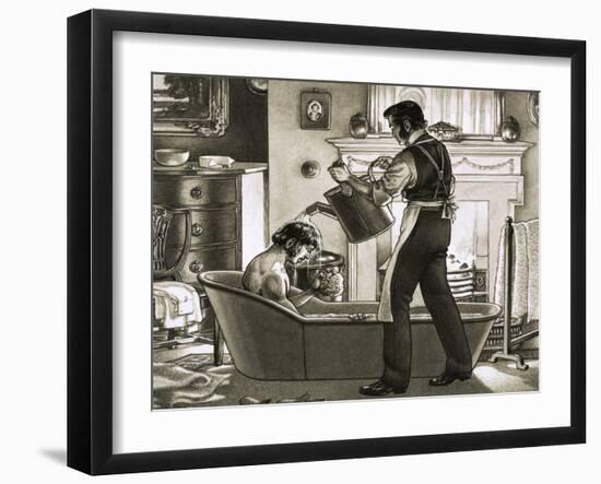 Man Being Bathed by His Valet-Pat Nicolle-Framed Giclee Print