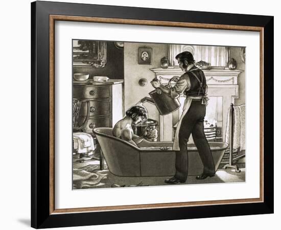 Man Being Bathed by His Valet-Pat Nicolle-Framed Giclee Print