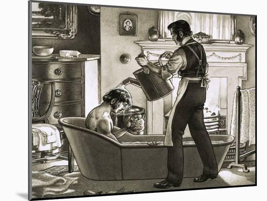 Man Being Bathed by His Valet-Pat Nicolle-Mounted Giclee Print