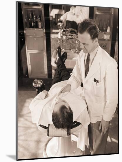 Man Being Shaved by Barber-Philip Gendreau-Mounted Photographic Print