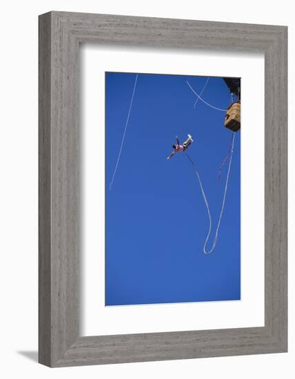 Man Bungee Jumping from a Hot Air Balloon-DLILLC-Framed Photographic Print