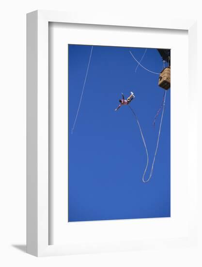 Man Bungee Jumping from a Hot Air Balloon-DLILLC-Framed Photographic Print