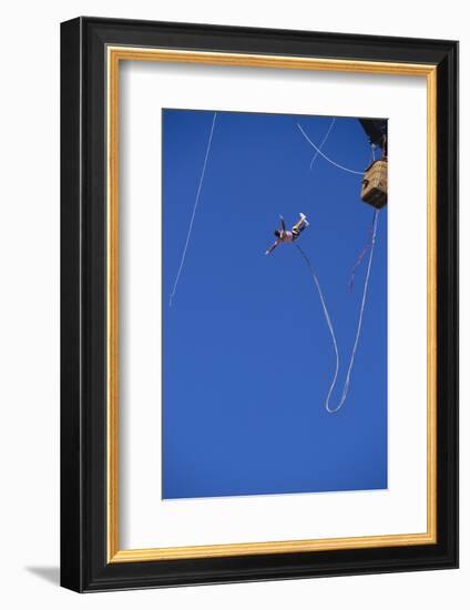 Man Bungee Jumping from a Hot Air Balloon-DLILLC-Framed Photographic Print