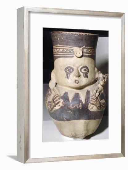 Man Carrying a Llama, Painted pottery vase, Chancay, Peru, 1000-1470-Unknown-Framed Giclee Print