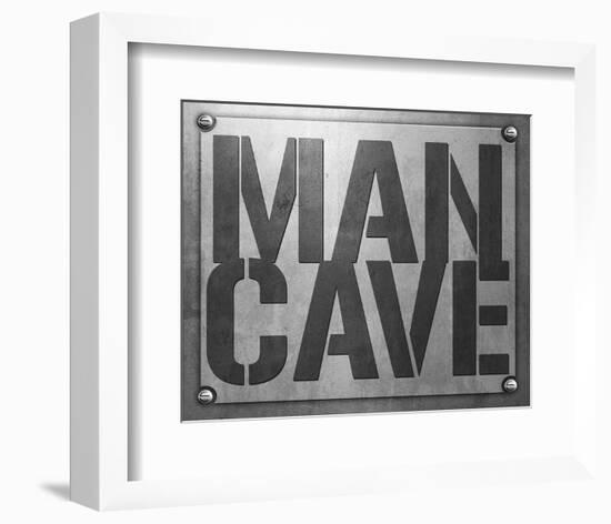 Man Cave Entry Plaque-SM Design-Framed Art Print