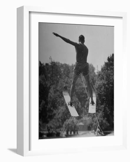 Man Competing in the National Water Skiing Championship Tournament-Mark Kauffman-Framed Photographic Print