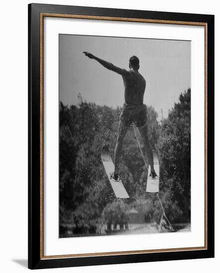 Man Competing in the National Water Skiing Championship Tournament-Mark Kauffman-Framed Photographic Print