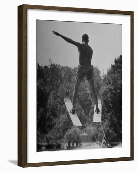 Man Competing in the National Water Skiing Championship Tournament-Mark Kauffman-Framed Photographic Print