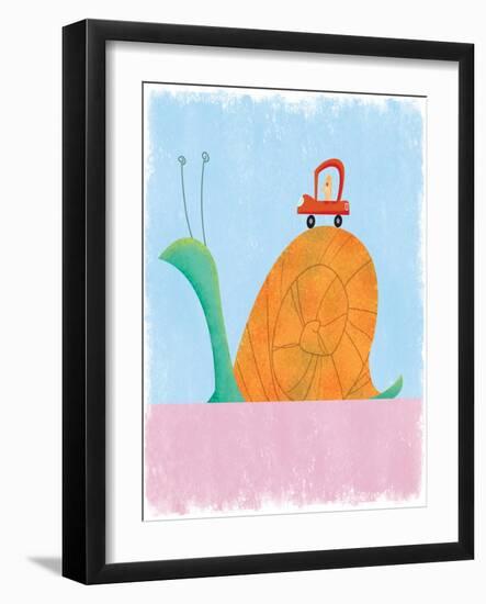 Man driving as slow as a snail-Harry Briggs-Framed Giclee Print