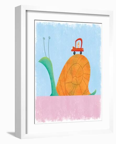 Man driving as slow as a snail-Harry Briggs-Framed Giclee Print