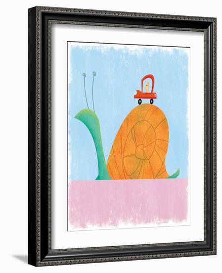 Man driving as slow as a snail-Harry Briggs-Framed Giclee Print