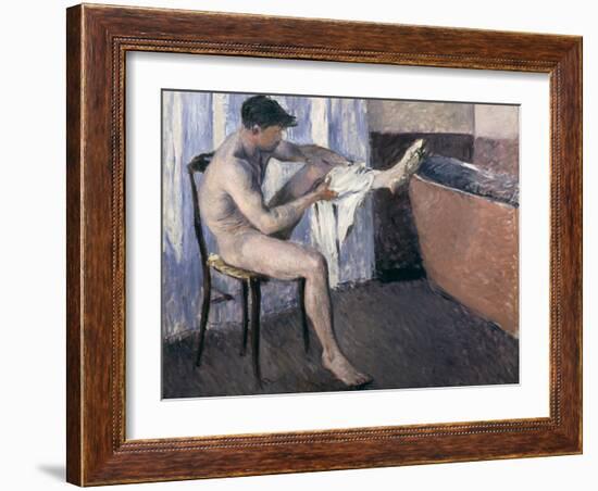 Man Drying His Leg-Gustave Caillebotte-Framed Giclee Print