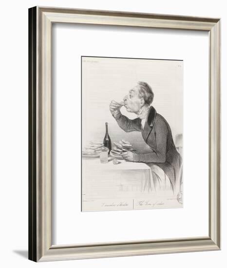 Man Eating Oysters and Wine-Honore Daumier-Framed Premium Giclee Print