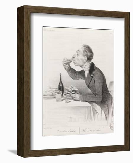 Man Eating Oysters and Wine-Honore Daumier-Framed Premium Giclee Print