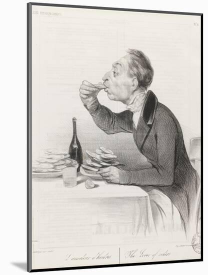 Man Eating Oysters and Wine-Honore Daumier-Mounted Premium Giclee Print