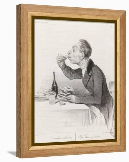 Man Eating Oysters and Wine-Honore Daumier-Framed Premier Image Canvas