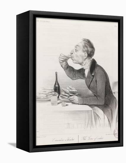 Man Eating Oysters and Wine-Honore Daumier-Framed Premier Image Canvas