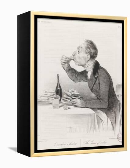 Man Eating Oysters and Wine-Honore Daumier-Framed Premier Image Canvas