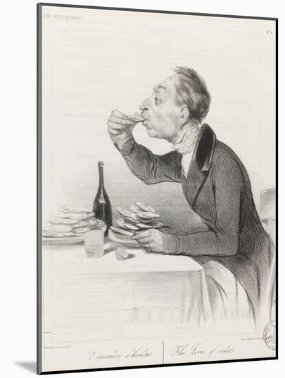 Man Eating Oysters and Wine-Honore Daumier-Mounted Giclee Print