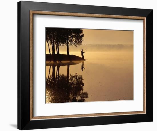 Man Fishing at Lake-Peter Beck-Framed Photographic Print