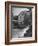 Man Fishing Beside a Waterfall and a 100 Year Old Mill-Bob Landry-Framed Photographic Print