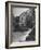 Man Fishing Beside a Waterfall and a 100 Year Old Mill-Bob Landry-Framed Photographic Print